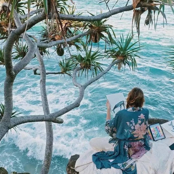 Bird Of Paradise Gypsy Bohemian Kimono - Picture 2 of 5